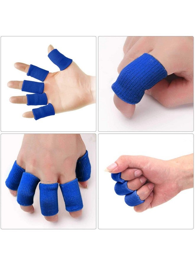 Cute critters 10pcs Finger Sleeves Protectors Thumb Brace Support Elastic Compression Protector for Relieving Pain, Arthritis,Trigger Finger, Sports (Blue) - Image 3