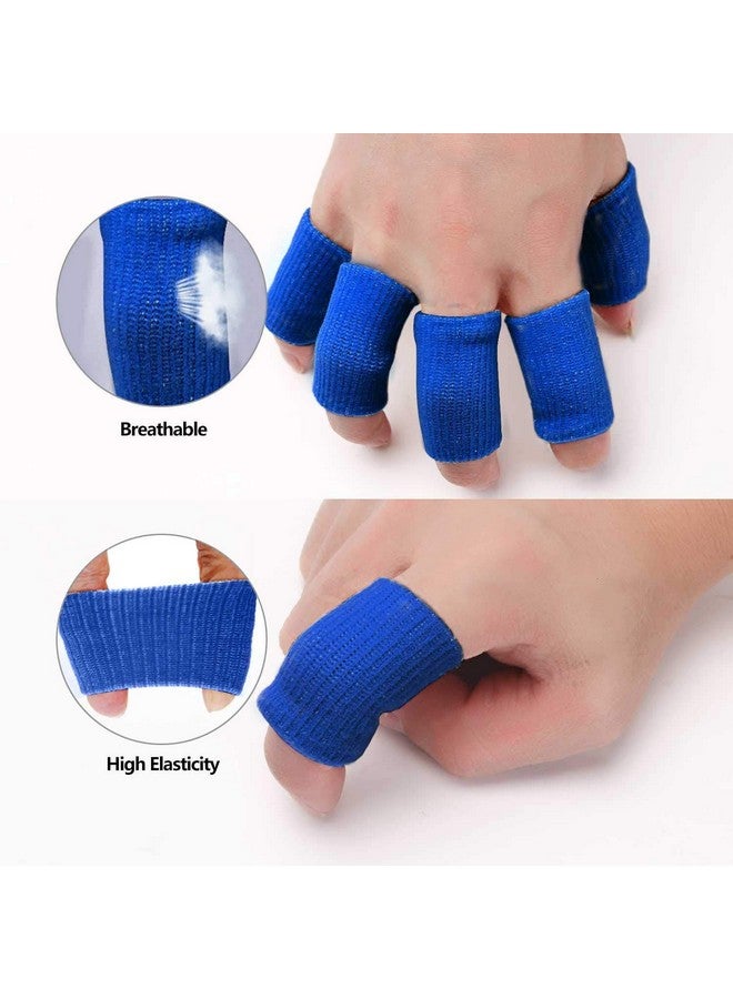 Cute critters 10pcs Finger Sleeves Protectors Thumb Brace Support Elastic Compression Protector for Relieving Pain, Arthritis,Trigger Finger, Sports (Blue) - Image 4