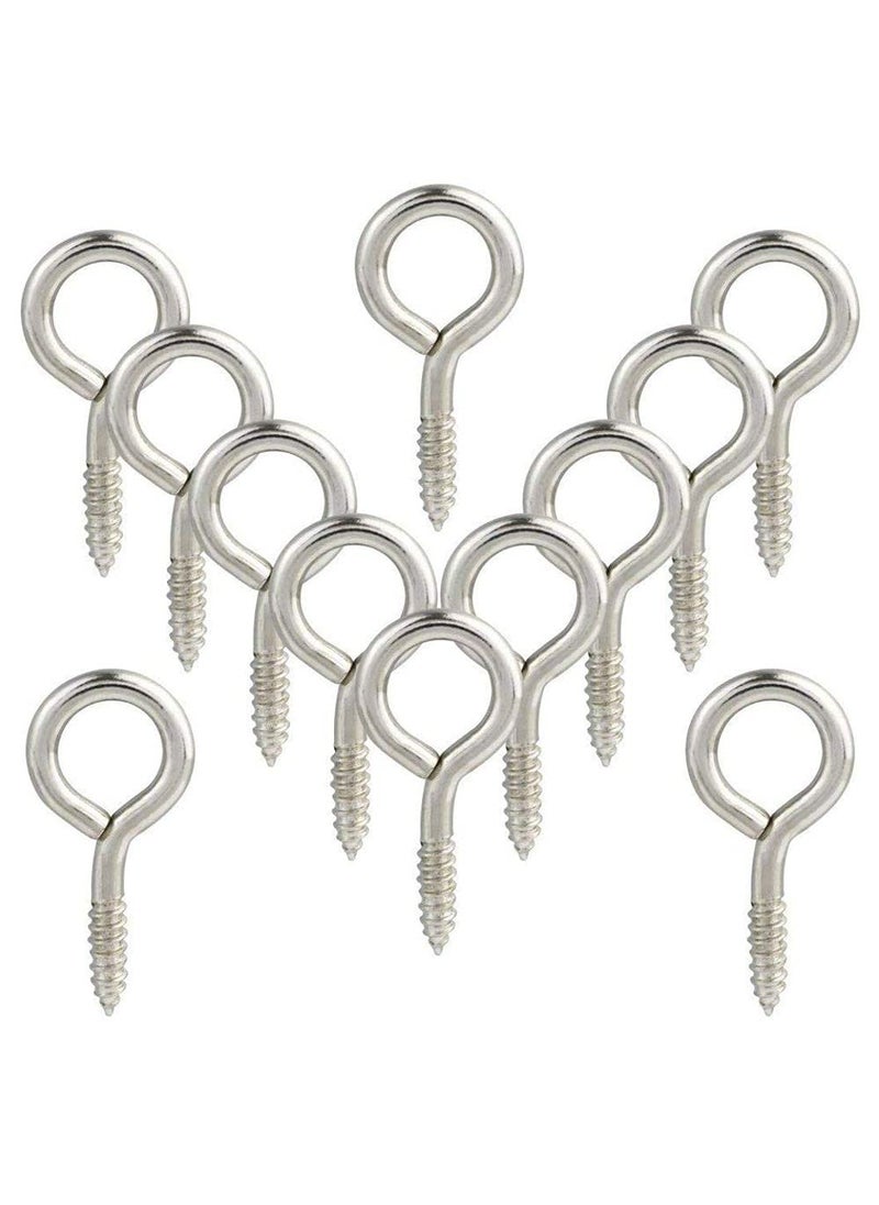 DIY Crafts Diy Crafts CTDIYHI27133 1 Inch Small Screw Eyes Metal Eye Screw Hooks Self Tapping Screws Hook Ring Eyelet Hooksgold Pack of 80 Rust Proof Coating Silver  - Image 4