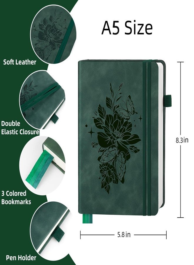ALKALO Lined Journal Notebook 365 Pages, A5 Leather Journals for Writing Women & Men, Hardcover Notebook with 100GSM Thick Paper, Daily Journal Notebook for Travel, Work, School, Note Taking, College Ruled - Image 2