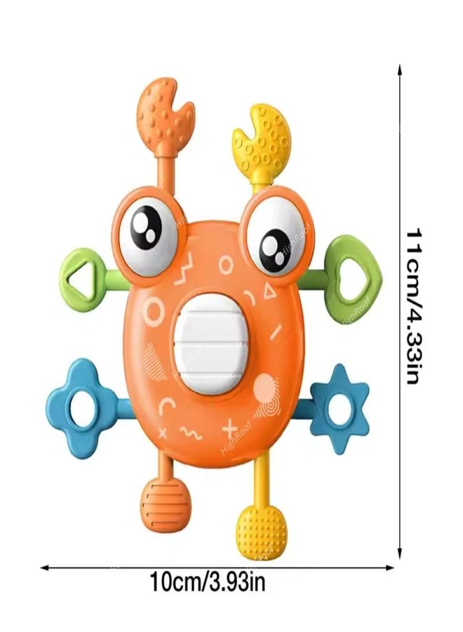 HighRoof Baby Cute Crab Rattle Toys Hand Smooth Finger Press Push Pull Toys for Baby Newborn Toddlers Toy (Pack of 1, Color May Vary) - Image 3