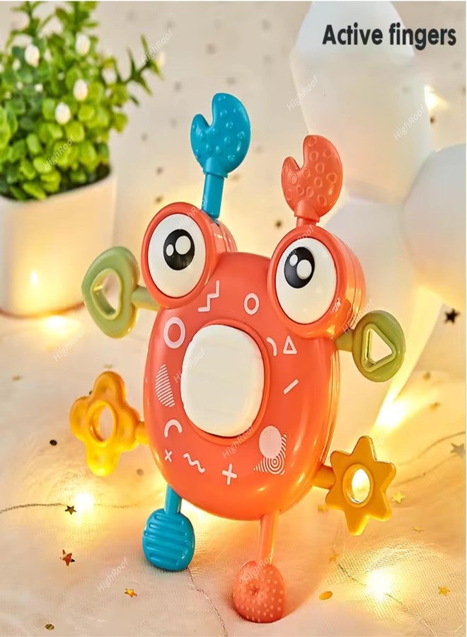 HighRoof Baby Cute Crab Rattle Toys Hand Smooth Finger Press Push Pull Toys for Baby Newborn Toddlers Toy (Pack of 1, Color May Vary) - Image 4