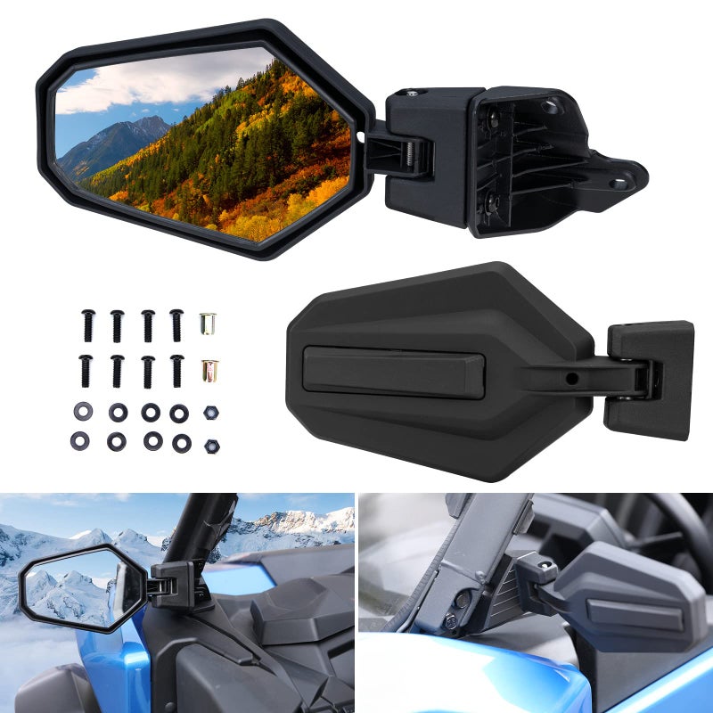 A UTV PRO Side Mirrors for 20212025 CanAm Commander Adjustable Folding Break Away Rearview Mirrors for 20182025 CanAm Maverick SportTrail Accessories Replace OEM 715003639