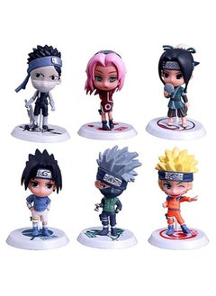 General 6 pieces/set anime naruto doll naruto sakura kakashi sasuke white zabuza naruto anime character action figure anime character model  - Image 1