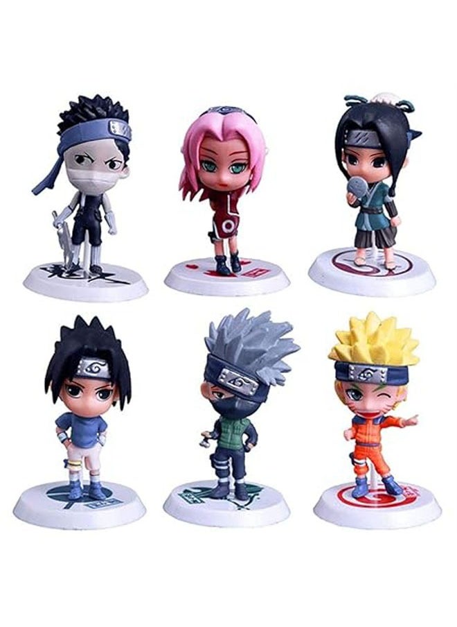 General 6 pieces/set anime naruto doll naruto sakura kakashi sasuke white zabuza naruto anime character action figure anime character model  - Image 1