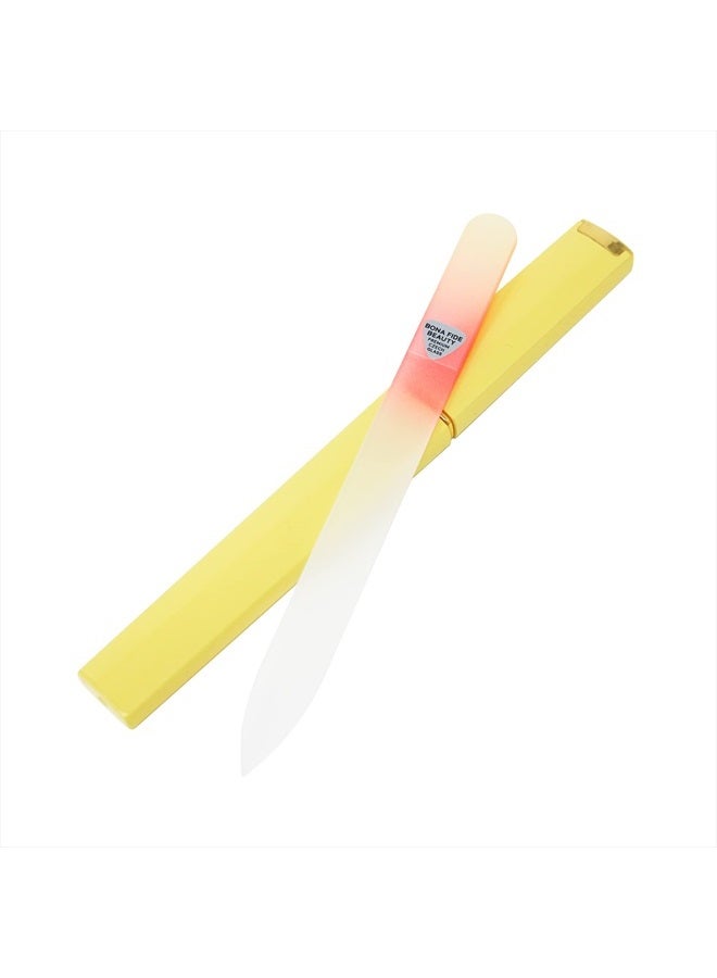 Bona Fide Beauty Bona Fide Beauty Czech Glass Nail File, 1pc Soft Gold and Orange High Grit Crystal Nail Filer - Popular Gifts for Women - Image 1