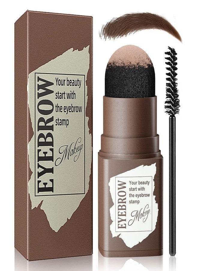 Ruby Face Rubyface Eyebrow Stamp Stencil Kit- Brow Stamp and Shaping kit,Hairline Powder,One Step Brow Stamp Makeup Powder with 6 Reusable Eyebrow Stencil for Perfect Brows, Long-lasting, Waterproof, (Brown) - Image 1