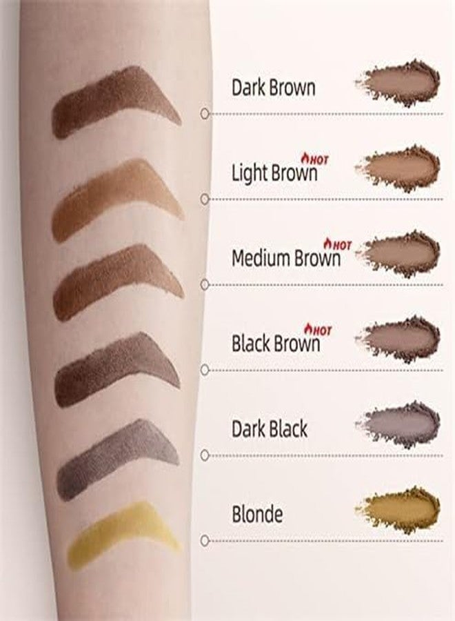 Ruby Face Rubyface Eyebrow Stamp Stencil Kit- Brow Stamp and Shaping kit,Hairline Powder,One Step Brow Stamp Makeup Powder with 6 Reusable Eyebrow Stencil for Perfect Brows, Long-lasting, Waterproof, (Brown) - Image 2