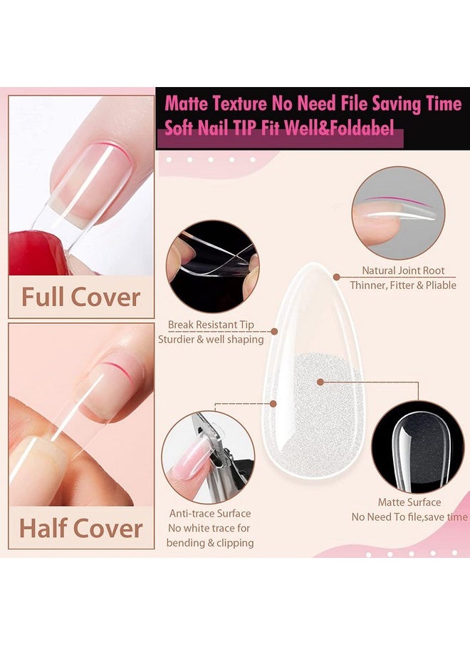 UNA GELLA UNA GELLA Almond Fake Nails 216pcs Almond Press on Nails Pre-shape Almond Nails Tips for Full Cover Acrylic Almond Nails French False Nails For Nail Extension Nail Art, DIY Salon 12 Sizes Gelly Tips  - Image 3