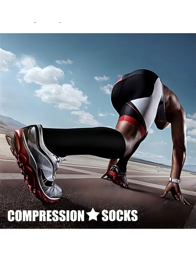 4 Pairs High Compression Socks for Mens and Womens Support Circulation Recovery Athletic Fit Running Splints Flight Travel Boost Endurance Protection Achilles Tendon - Image 4