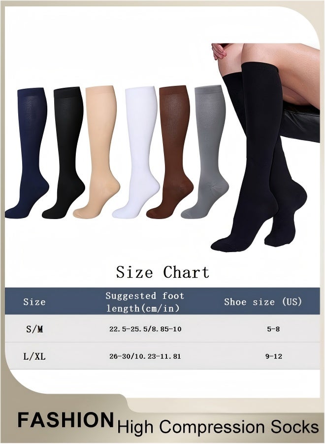 4 Pairs High Compression Socks for Mens and Womens Support Circulation Recovery Athletic Fit Running Splints Flight Travel Boost Endurance Protection Achilles Tendon - Image 3