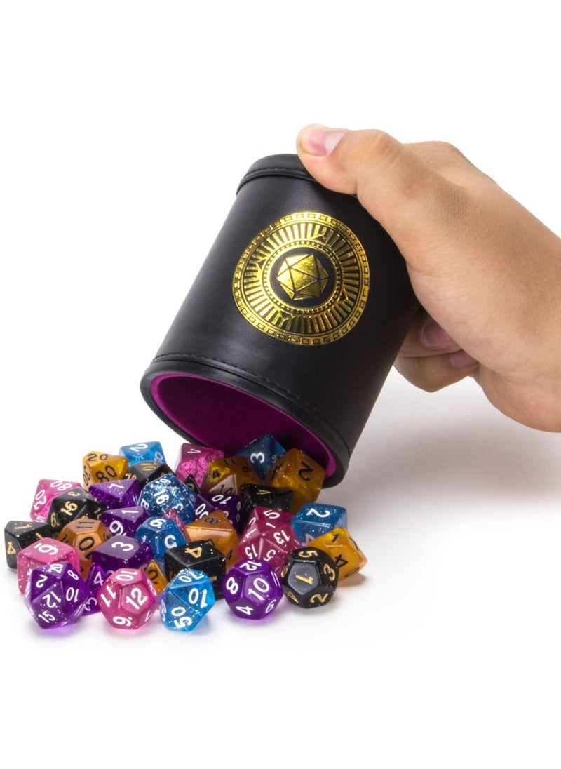 Wiz Dice Wiz Dice Cup of Wonder - 35 Polyhedral DND Dice & Dice Shaker Cup & Box for Storage (5 Set of 7 Unique Colors) -Polyhedral Role Playing Dice in Unique Colors - DND Accessories for TTRPG Dice Games  - Image 2