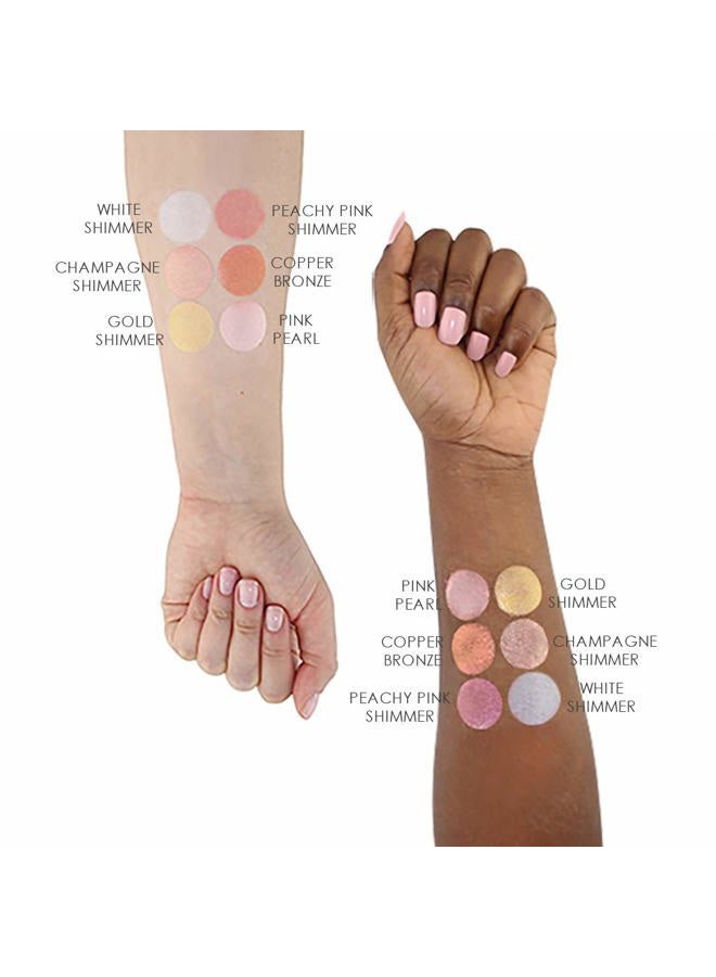 Temptu S/B Silicone-Based Airbrush Highlighter Starter Set: Long-Lasting, Layerable, Light-Reflecting Shimmer | Natural-Looking Luminosity | Weightless, Buildable Formula| 6 Shades - Image 2