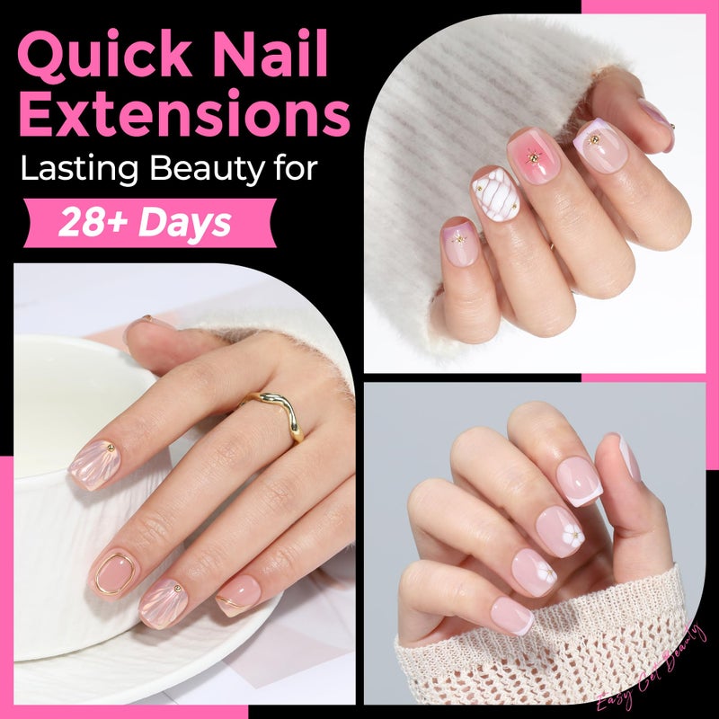 UNA GELLA Extra Short Square Oval Nail Tips 216pcs Pre-shaped Half Matte Square Round Gel Nail Tips Full Cover Squoval Clear Acrylic Fake Nails for Press on Nail Extensions Home DIY Salon 12 Sizes - Image 3