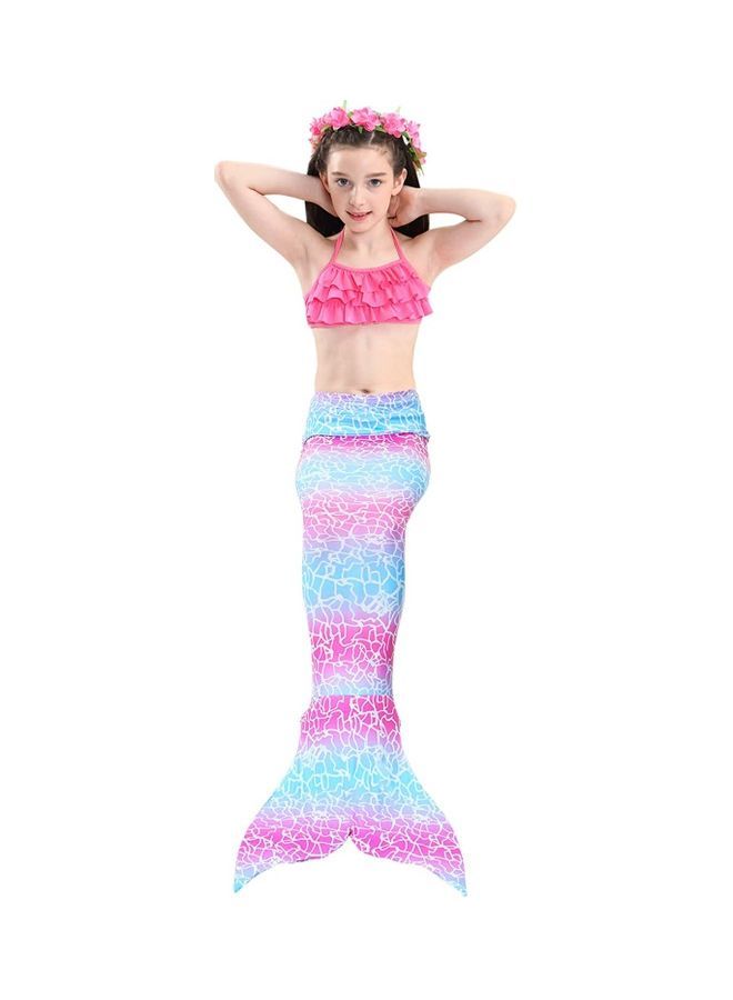 NIBEMINENT 3-Piece Mermaid Tail Swimming Costume Set 120cm - Image 4