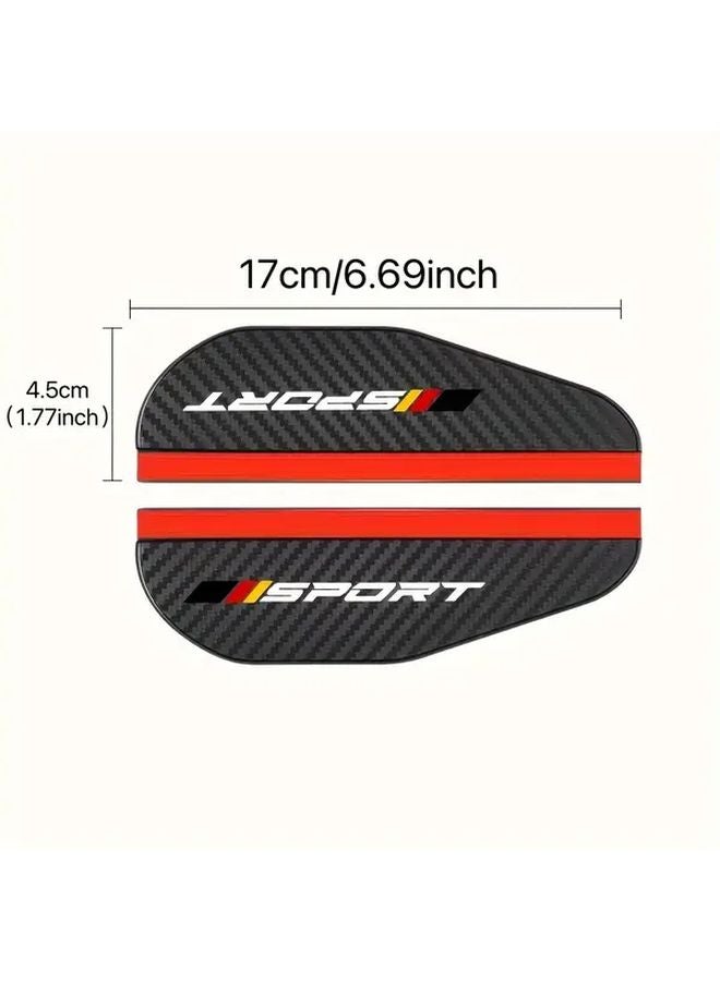 SPORT R 2 Piece Set Car Rearview Mirror Rain Guards For Audi BMW Mercedes Benz Volkswagen - Image 2