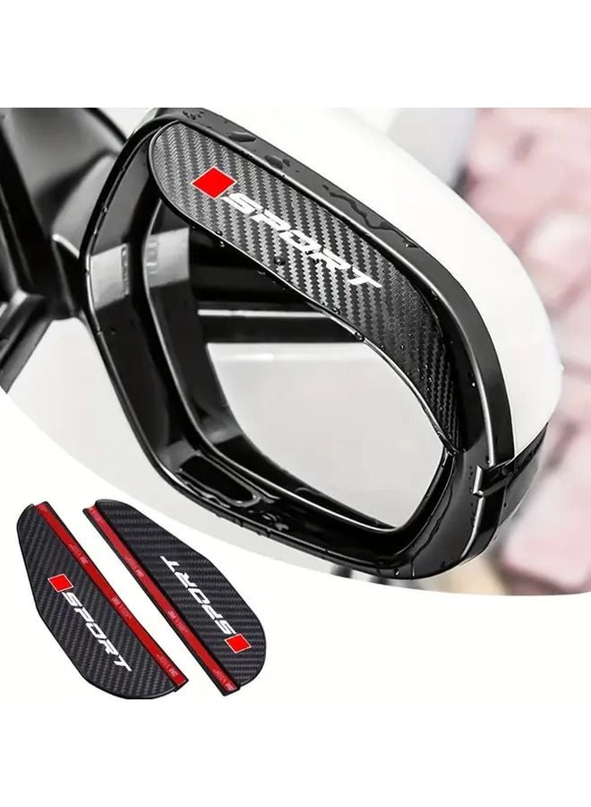 SPORT R 2 Piece Set Car Rearview Mirror Rain Guards For Audi BMW Mercedes Benz Volkswagen - Image 1