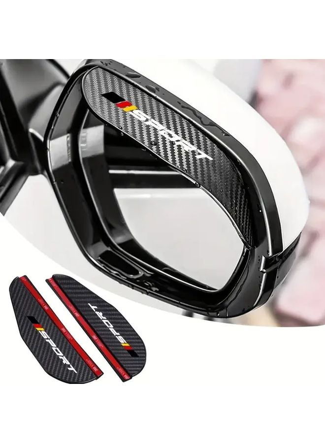 SPORT R 2 Piece Set Car Rearview Mirror Rain Guards For Audi BMW Mercedes Benz Volkswagen - Image 5