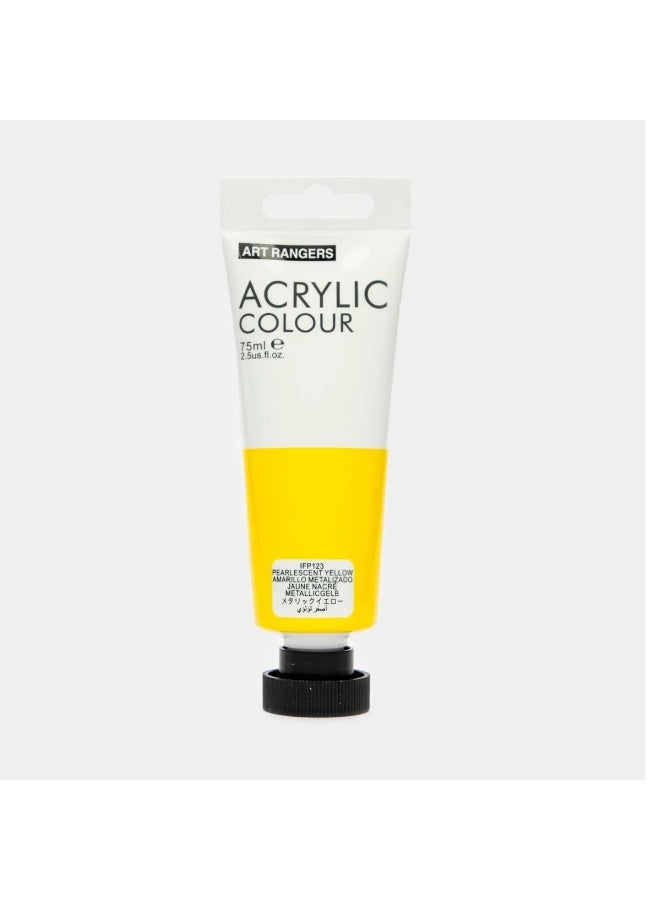 ART RANGERS Acrylic Colour – Pearlescent Yellow 75ml | High-Quality Metallic Paint for Art & Craft - IFP123 - Image 1