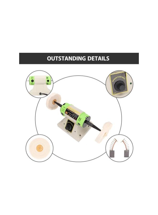 Bench Buffer Polisher, Polishing Machine buffing machine, Desktop Double Head Bench Polisher, Jewelry Polishing Buffer Grinder Machine For Metal Jade Wood Jewelry Grinding Polishing(1)  - Image 5