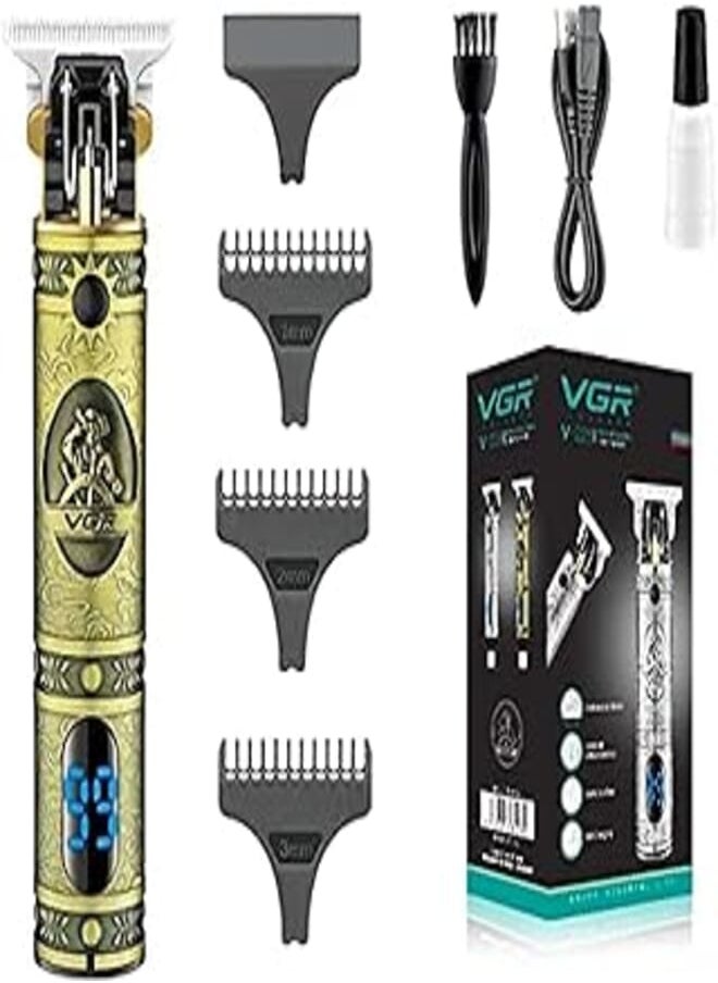 showkah showkah® VGR V-228 Digital Display 1500mAh Rechargeable Bald Head Hair Clipper Electric Hair Trimmer Cordless Shaver Trimmer For Men Hair Cutting Machine (Gold) 