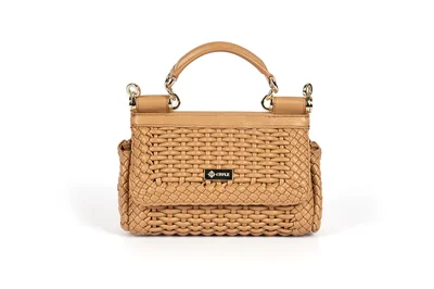 Cuple Woven leather texture handbag