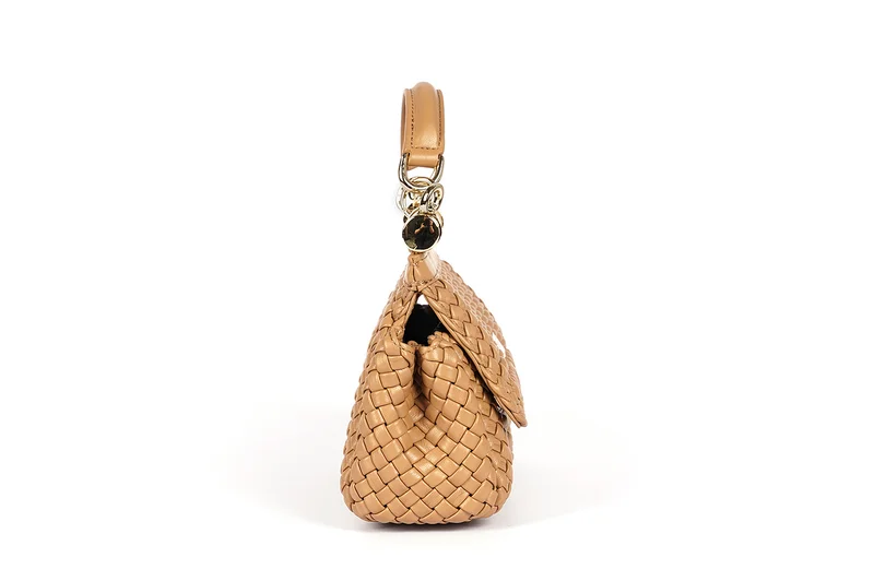 Cuple Woven leather texture handbag
