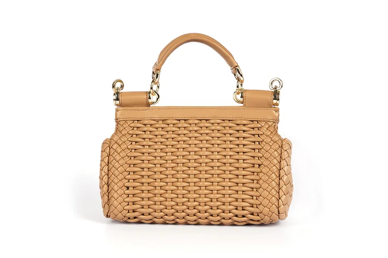 Cuple Woven leather texture handbag