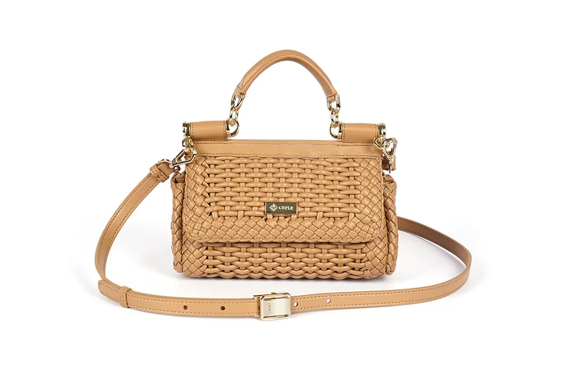Cuple Woven leather texture handbag