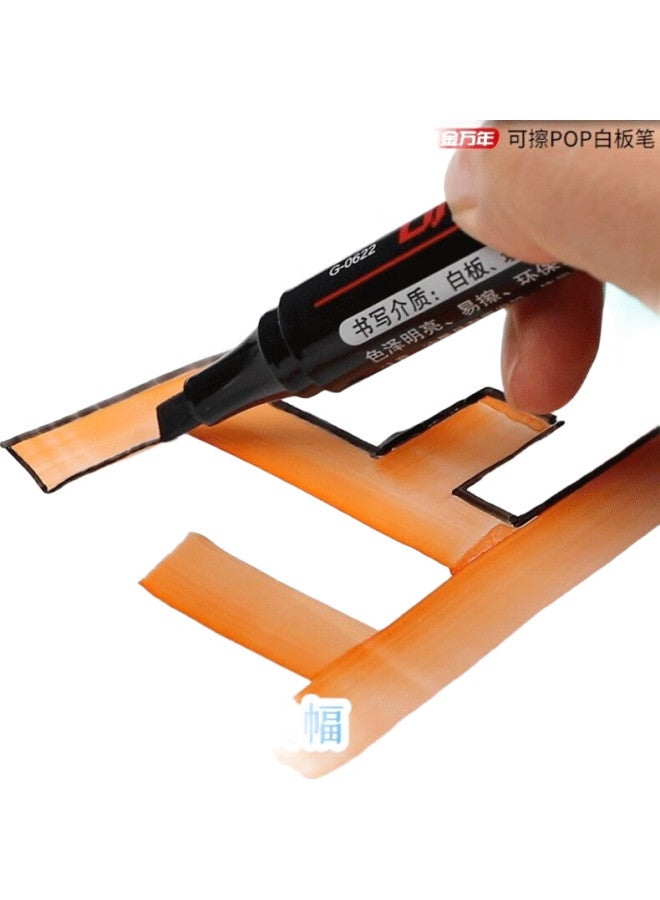 GENVANA Jin Wanian [8-Color Pop] Erasable Slanted Flat Tip 5Mm Refillable Colored Whiteboard Marker, Conference Pen, Training Pen, Lecture Pen, Teaching Pen, Doodle Pen G-0622 - Image 1