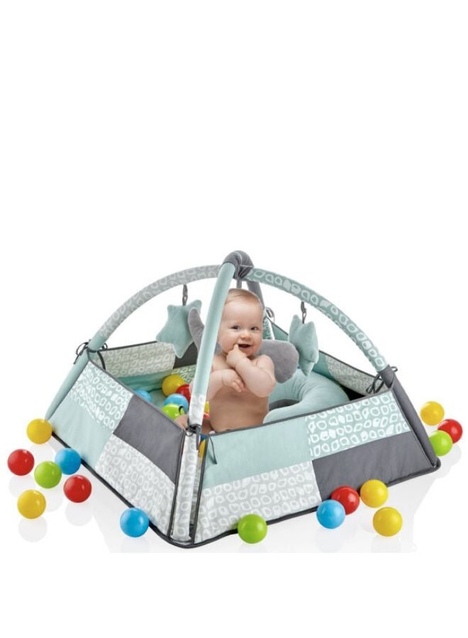 BabyJem 3 In 1 Playmat With Colorful Toys And Balls - Soft And Breathable, Improves Fine Motor Skills, Portable And Easy To Wash - 0-6 Months  - Image 1