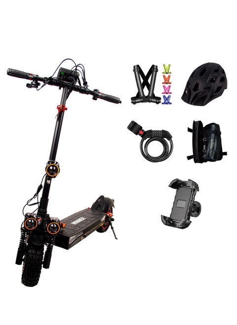 E Scooter for Adults T4 – Foldable Electric Scooter with Powerful Motor 40 km Range, 10.25” Off-Road Tires, Anti-Slip Deck, Bluetooth & Large Digital Display, Large 48V 13Ah Battery  Includes Free:  Helmet, Safety Belt, Mobile Holder, Lock, Toolkit, Pump