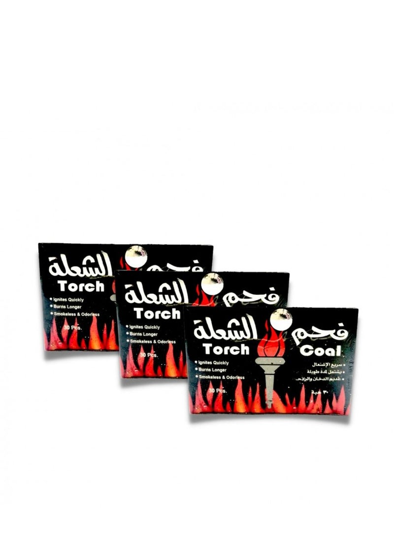 تورش فحم الشعلة سريع الاشتعال 30 قطعة*3 علبه - Image 2