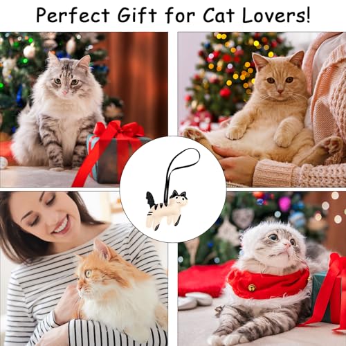 PLwelth Cat Bag Charms for Handbags Cute Cat Leather Keychain for Women Girls Kawaii Animal Keychain for Car Keys Backpacks Wallet Purse Charms Accessories Birthday Christams Gifts Stocking Stuffer - Image 3