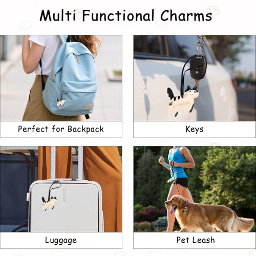 PLwelth Cat Bag Charms for Handbags Cute Cat Leather Keychain for Women Girls Kawaii Animal Keychain for Car Keys Backpacks Wallet Purse Charms Accessories Birthday Christams Gifts Stocking Stuffer - Image 2