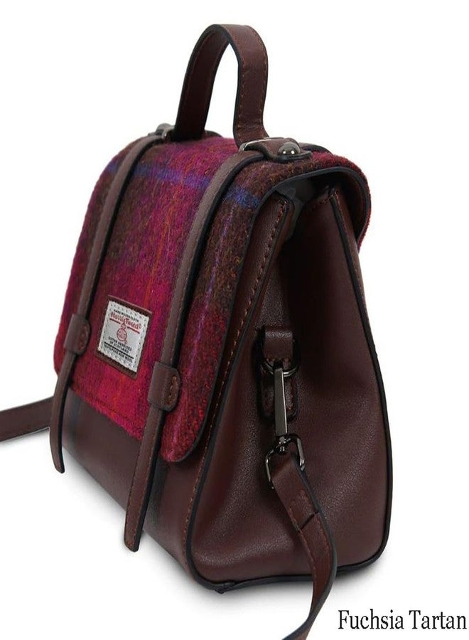 Islander Harris Tweed Orkney Satchel (Fuchsia Tartan) - Image 3