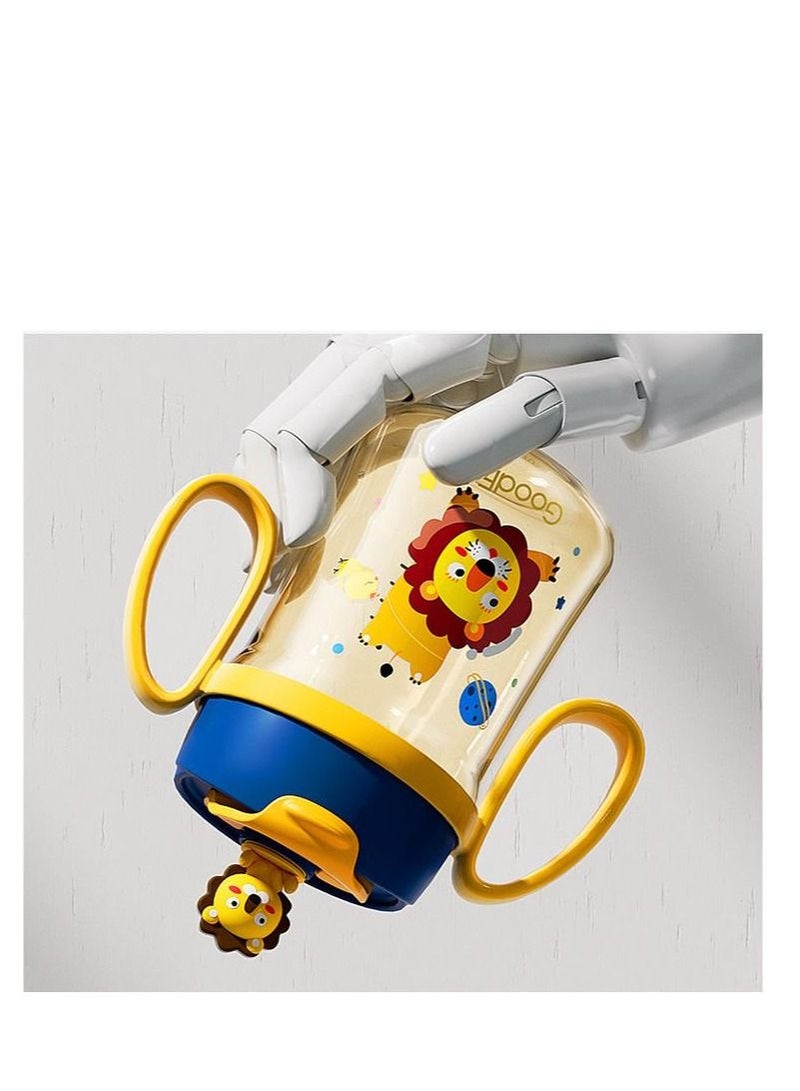 Y&D Kids Water Bottle with Straw, 350ML Measurement Handle BPA-Free for School, Children's Suction Nozzle Plastic Scale Cup Portable Pop Up Cover Learning Drinking Straw - Image 2