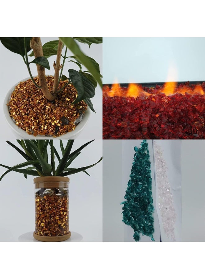 Crushed Glass Stone Filler, 80g Gold Irregular Decorative Crystals, Non-Toxic Glitter Resin Filler for Crafts, Jewelry, Vases, Potted Plants, DIY Art Projects - Image 4