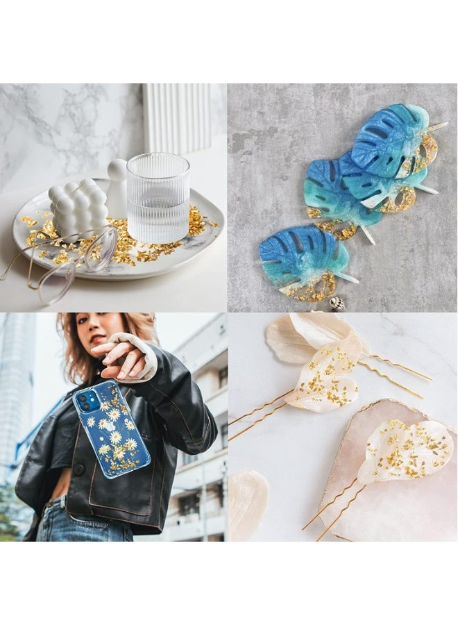 Crushed Glass Stone Filler, 80g Gold Irregular Decorative Crystals, Non-Toxic Glitter Resin Filler for Crafts, Jewelry, Vases, Potted Plants, DIY Art Projects - Image 3