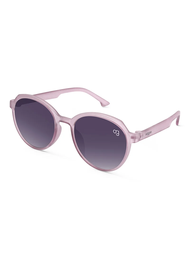 Woggles Solarity Transparent Pink Round Kids Sunglasses