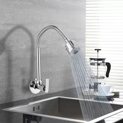 SPAZIO Brass Pulse Kitchen Spout Flexible Sink with Spout Rain Spray and Flange Spout Pulse Sink Cock Pillar Tap Faucet - Image 1