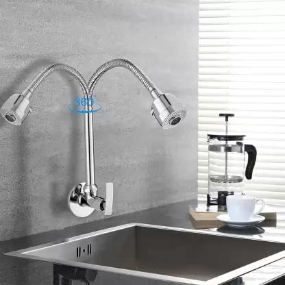 SPAZIO Brass Pulse Kitchen Spout Flexible Sink with Spout Rain Spray and Flange Spout Pulse Sink Cock Pillar Tap Faucet - Image 2