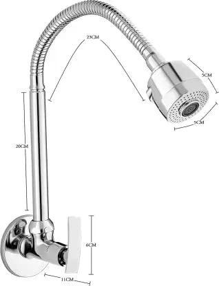 SPAZIO Brass Pulse Kitchen Spout Flexible Sink with Spout Rain Spray and Flange Spout Pulse Sink Cock Pillar Tap Faucet - Image 3