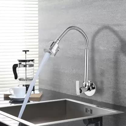 SPAZIO Brass Pulse Kitchen Spout Flexible Sink with Spout Rain Spray and Flange Spout Pulse Sink Cock Pillar Tap Faucet - Image 5