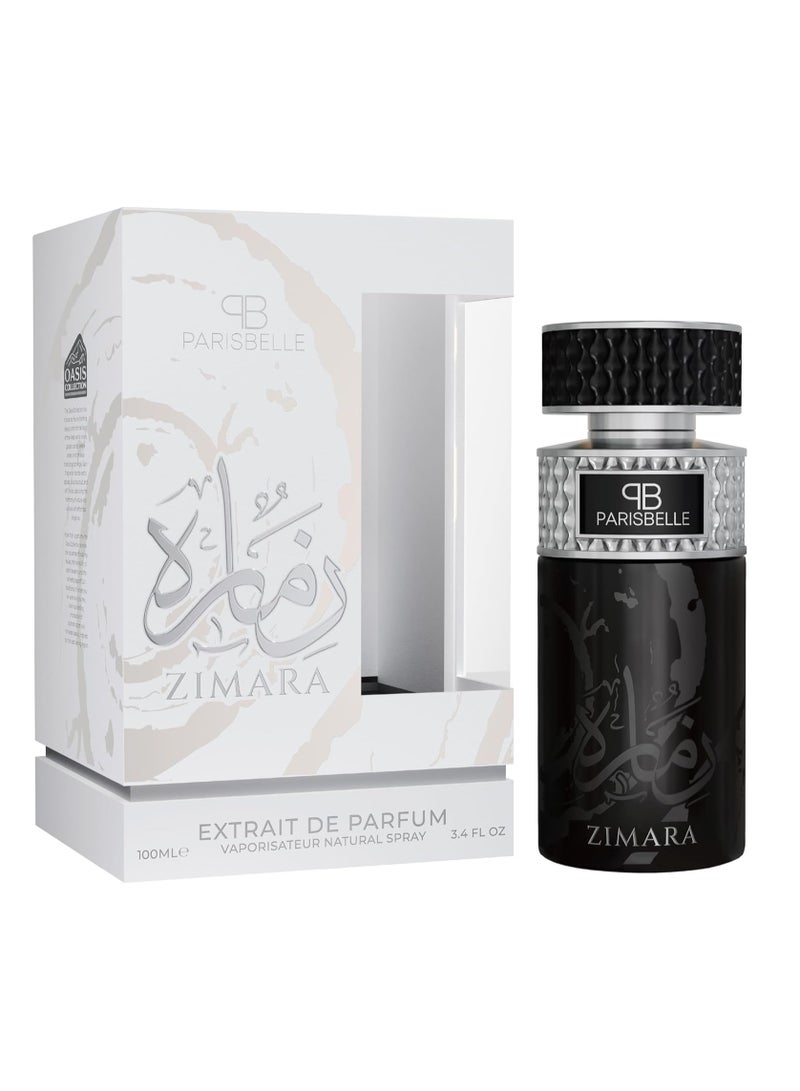 Parisbelle Zimara Oasis Collection Extrait de Parfum Unisex 100ml | Long Lasting Floral Leather Rose Musk Vanilla Luxury Fragrance | Elegant Bold Signature Scent for Men & Women | Premium Eau de Parfum - Image 1