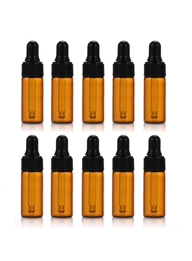 ELFENSTALL 20Pcs 5Ml 1/6Oz Amber Mini Glass Bottle Amber Sample Vial Small Essential Oil Bottle With Glass Eye Dropper + 1Pc Glass Clean Cloth + 1Pc 3Ml Dropper - Image 2