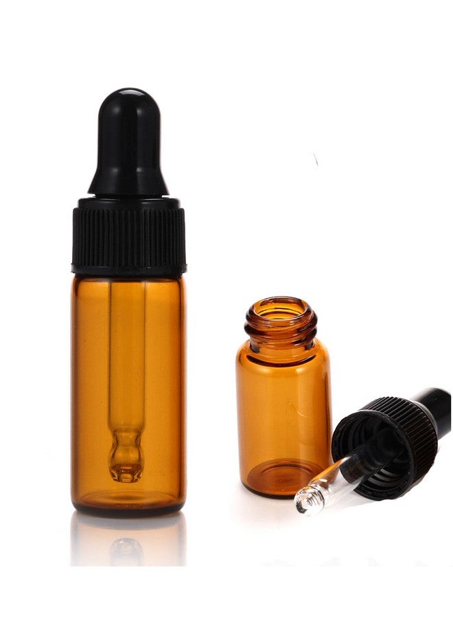 ELFENSTALL 20Pcs 5Ml 1/6Oz Amber Mini Glass Bottle Amber Sample Vial Small Essential Oil Bottle With Glass Eye Dropper + 1Pc Glass Clean Cloth + 1Pc 3Ml Dropper - Image 3
