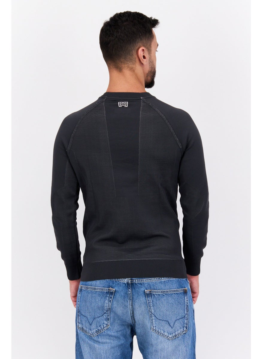 Free Soul - Men Crew Neck Brand Logo Long Sleeves Sweatshirt, Grey Combo - Image 1