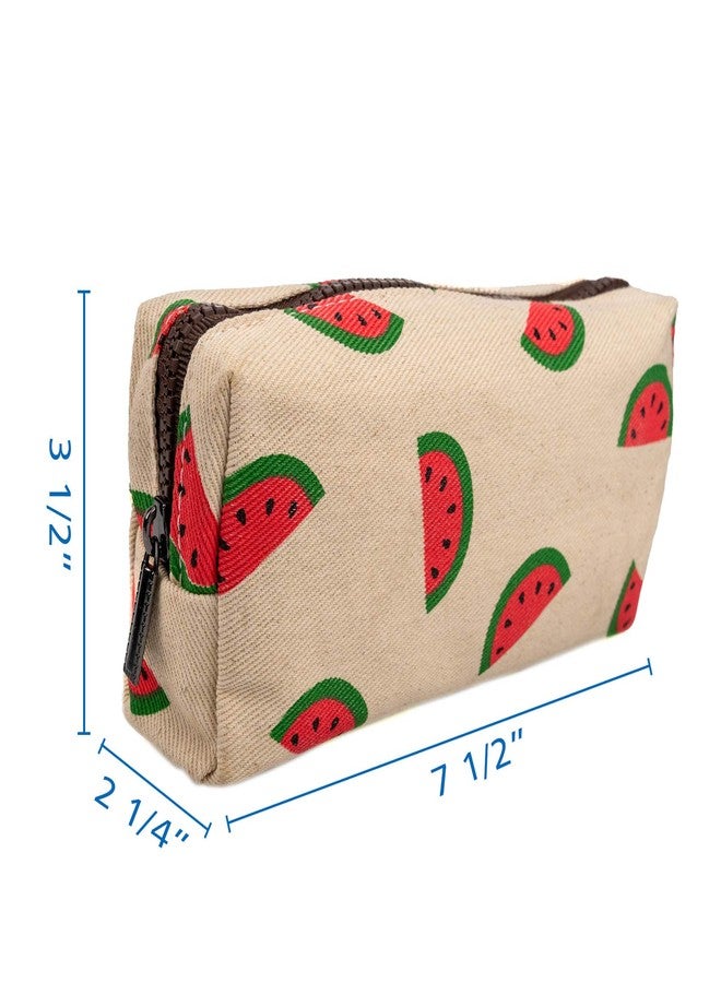 LParkin Watermelon Large Capacity Cute Canvas Pencil Case for Pen Bag Pouch Stationary Case Gadget Makeup Cosmetic Bag Box … - Image 2