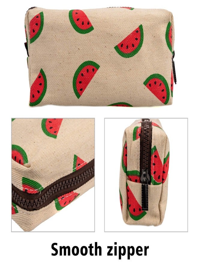 LParkin Watermelon Large Capacity Cute Canvas Pencil Case for Pen Bag Pouch Stationary Case Gadget Makeup Cosmetic Bag Box … - Image 5